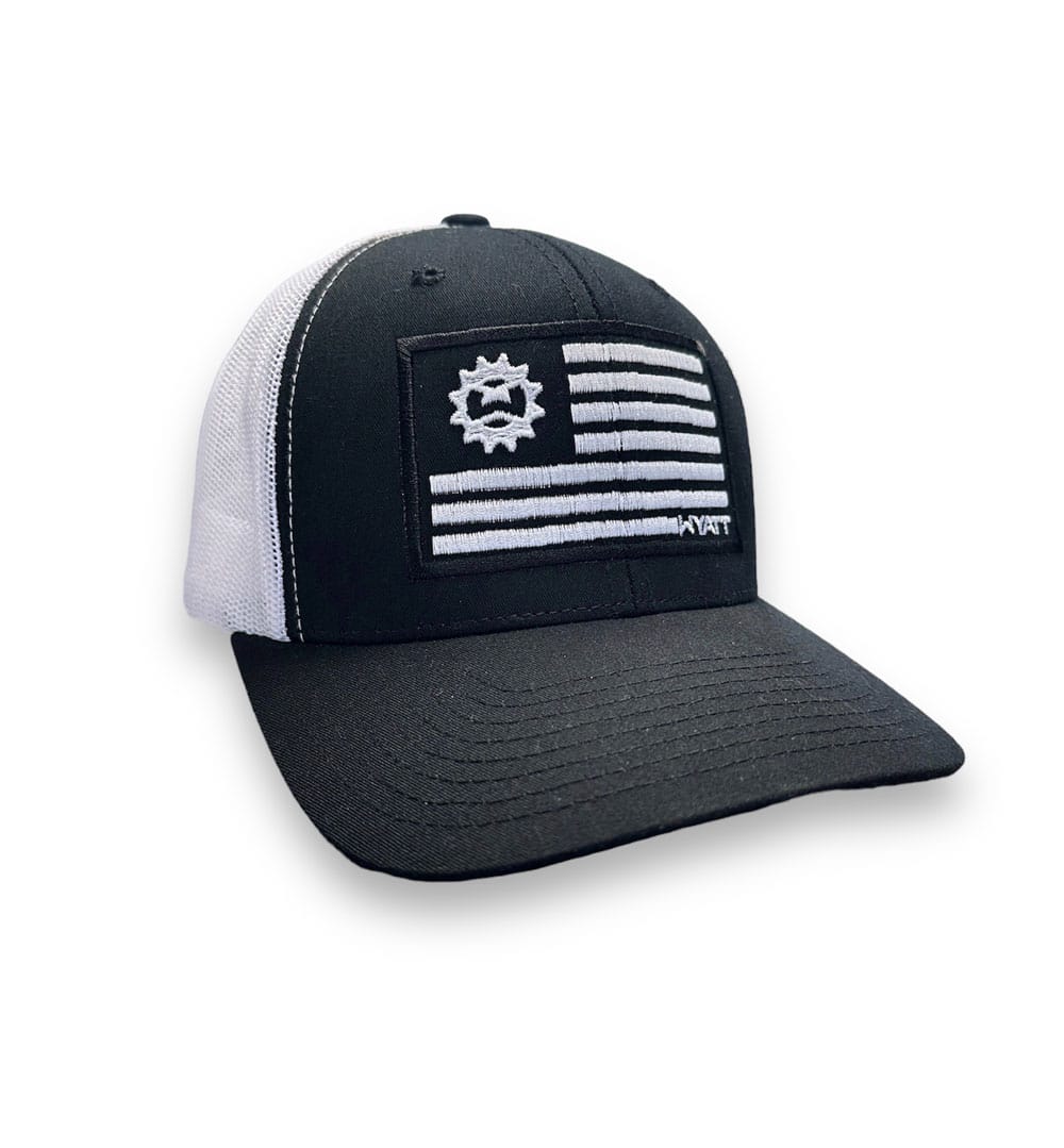 Wyatt Flag Trucker Hat - Black White